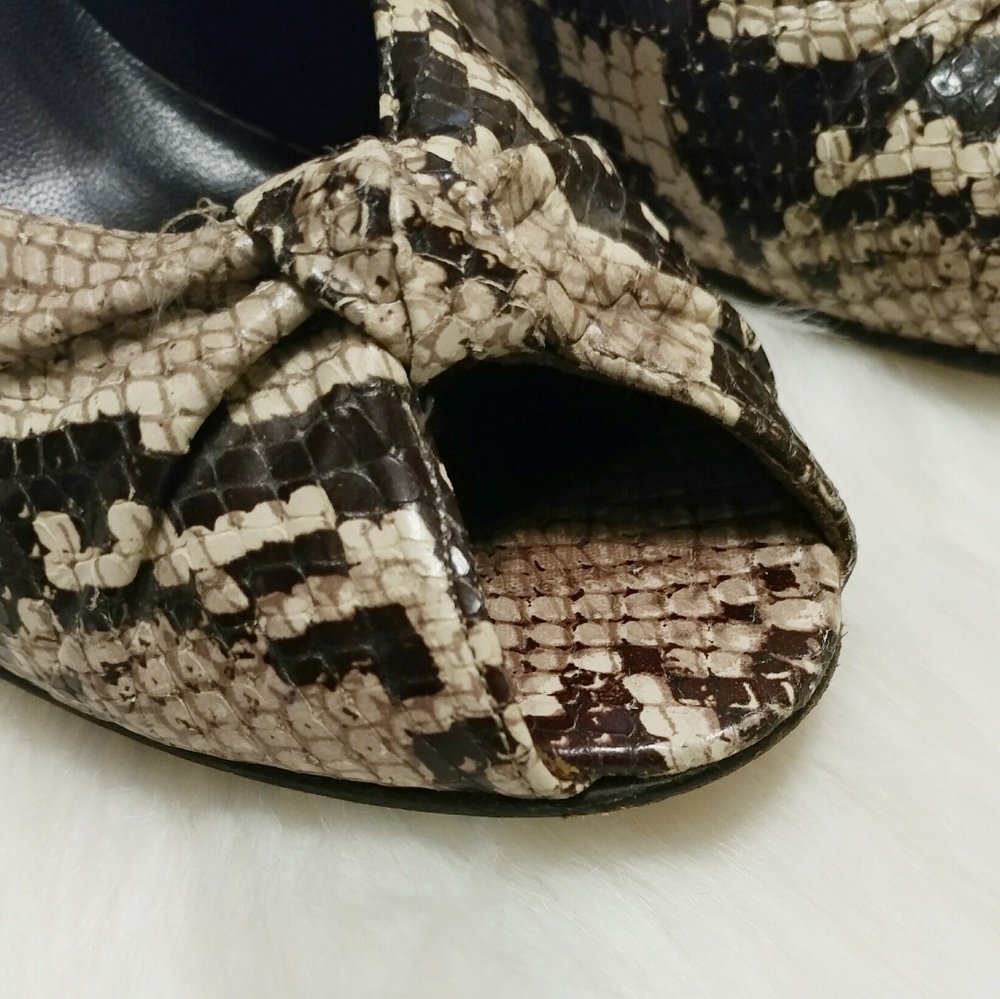 Stuart Weitzman Snakeskin Peep Toes - image 4